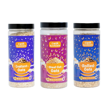 Cookgarden Instant Oats, Steel Cut Oats & Rolled Oats Pack of 3 ( 400g each )